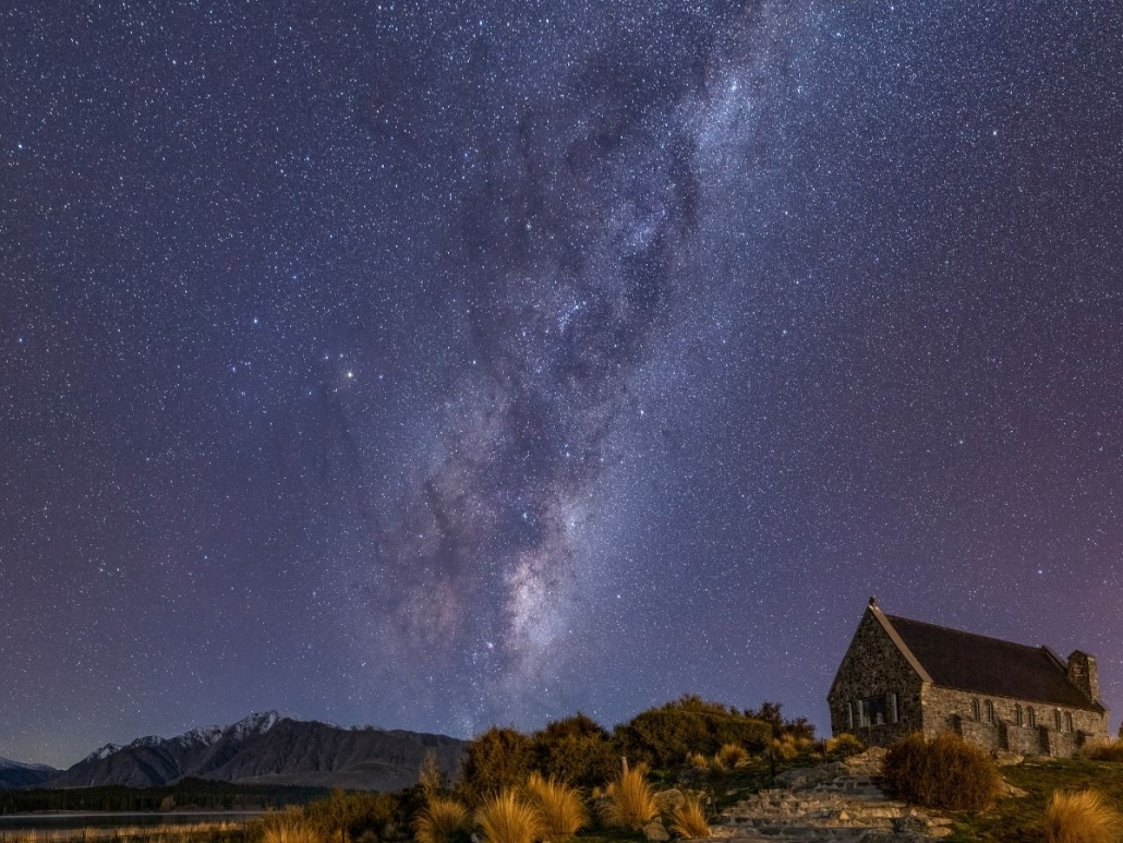 Milky Way over Lake Tekapo at night