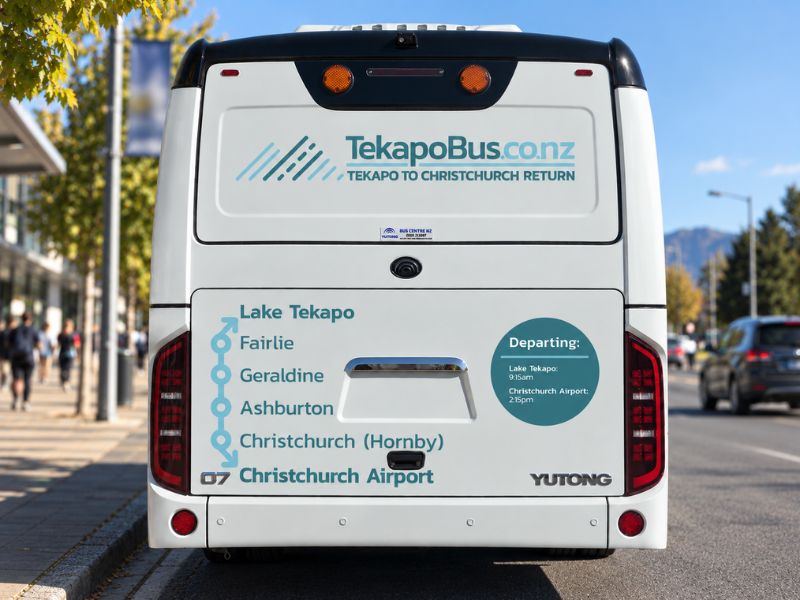 Back of bus with route